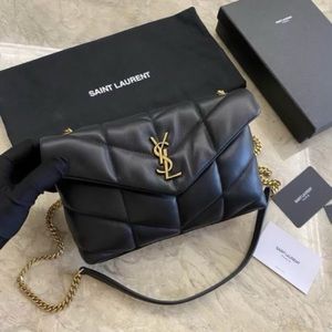 YVES SAINT LAURENT PUFFER TOY QUILTED LEATHER SHOULDER BAG IN BLACK